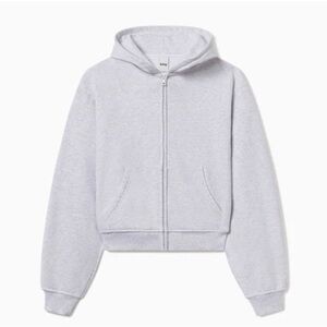 khy Fleece Zip Hoodie With Oversized Hood in Light Heather Grey
